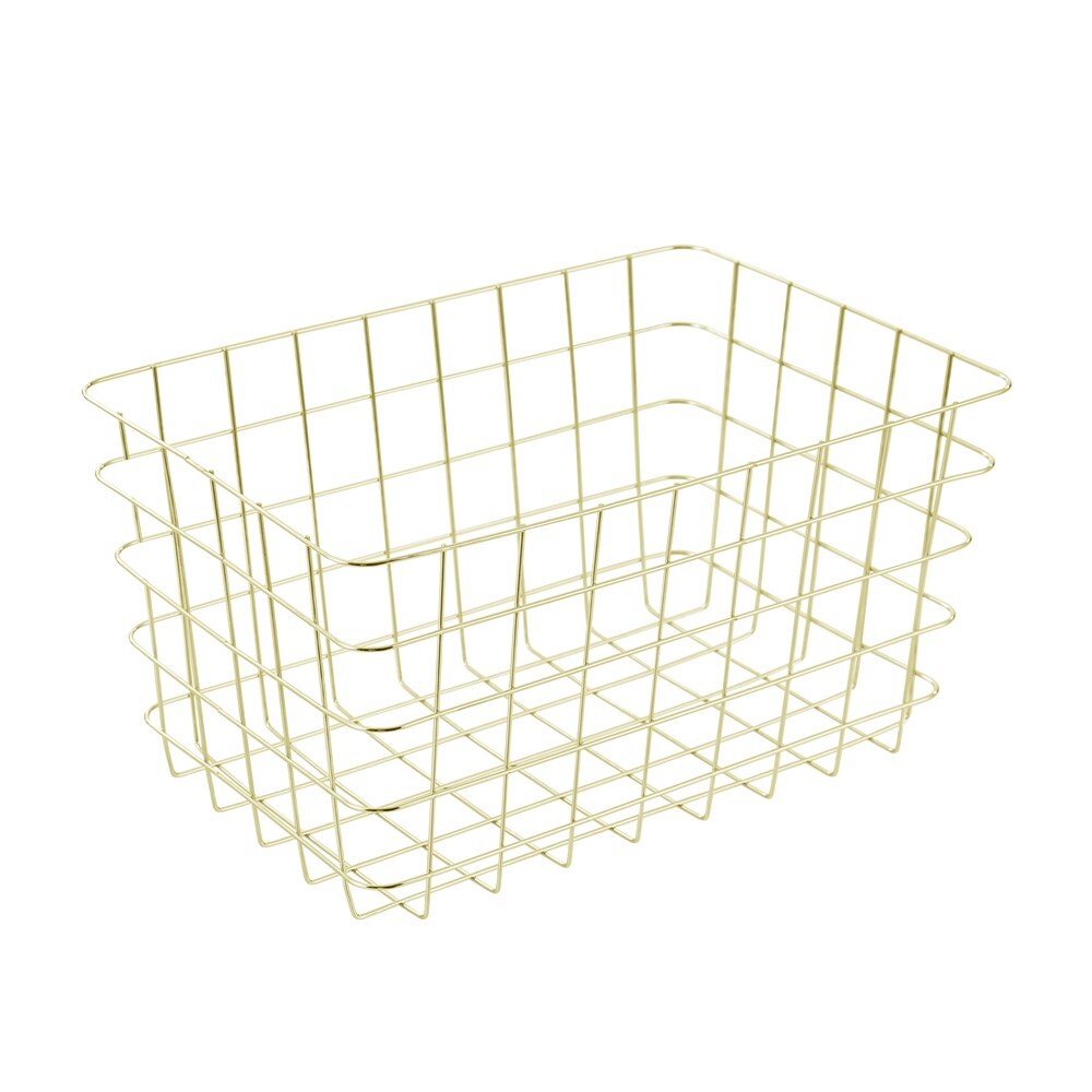 Boxsweden Large 38x26cm Wire Storage Basket - Gold