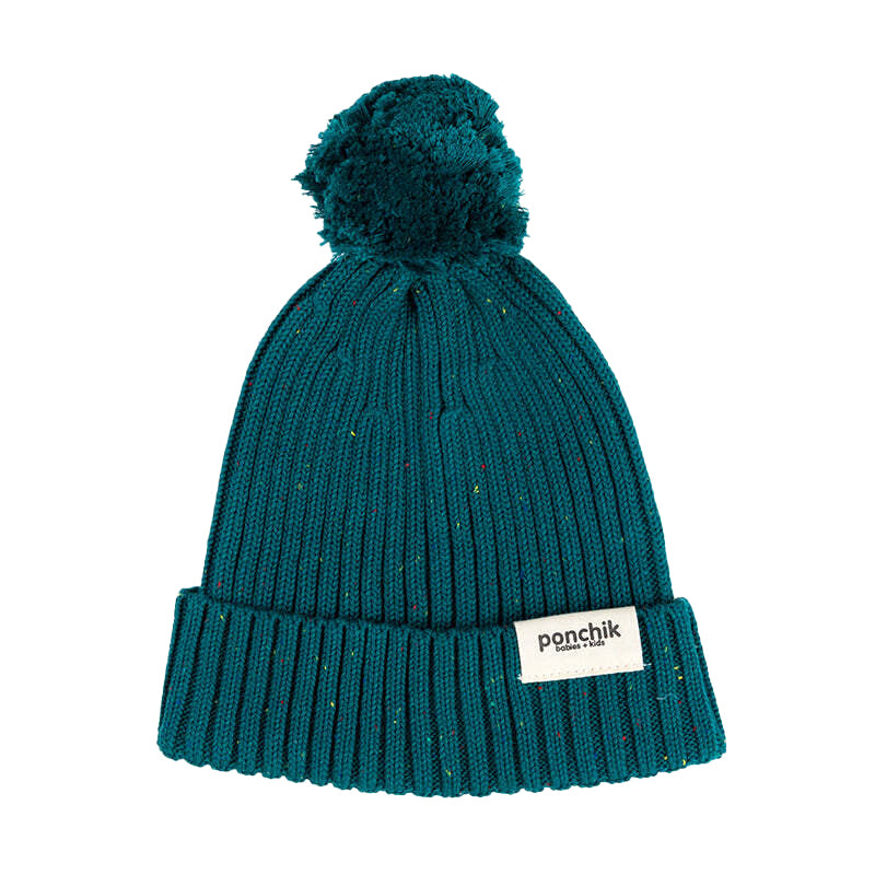 11100331-ponchik-baby-toddler-pom-pom-ribbed-beanie-jewel-speckle-knit-size-3-6m