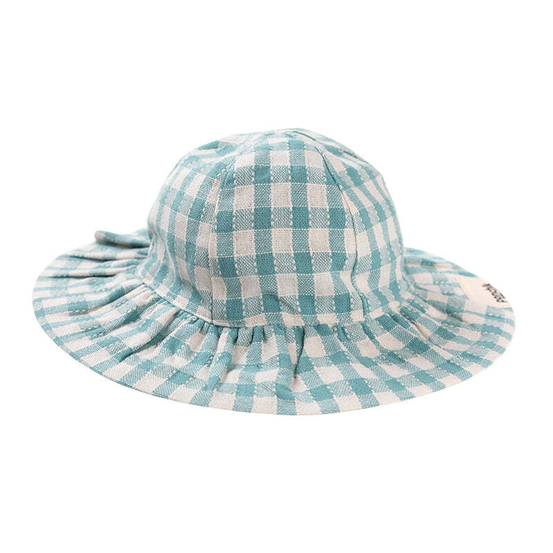 4565157817-11-ponchik-sun-hat-peacock-gingham-size-medium-9-24m