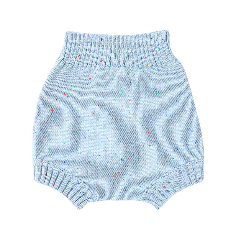 Ponchik Cotton Shorties Ocean Speckle Knit Size 6-12m
