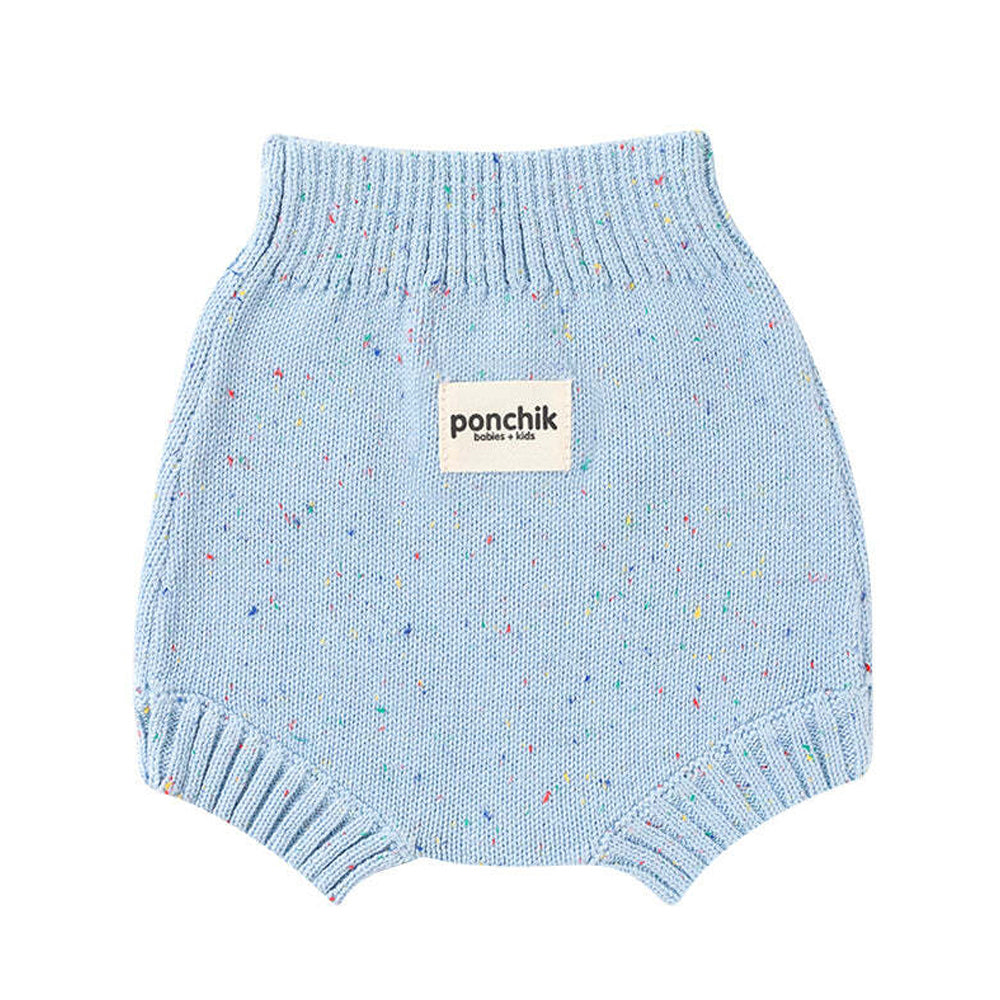 Ponchik Cotton Shorties Ocean Speckle Knit Size 6-12m
