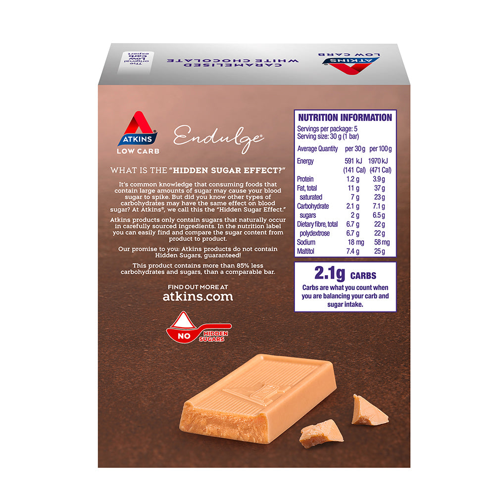 105573-5pc-atkins-low-carb-endulge-caramelised-white-chocolate-bars-30g
