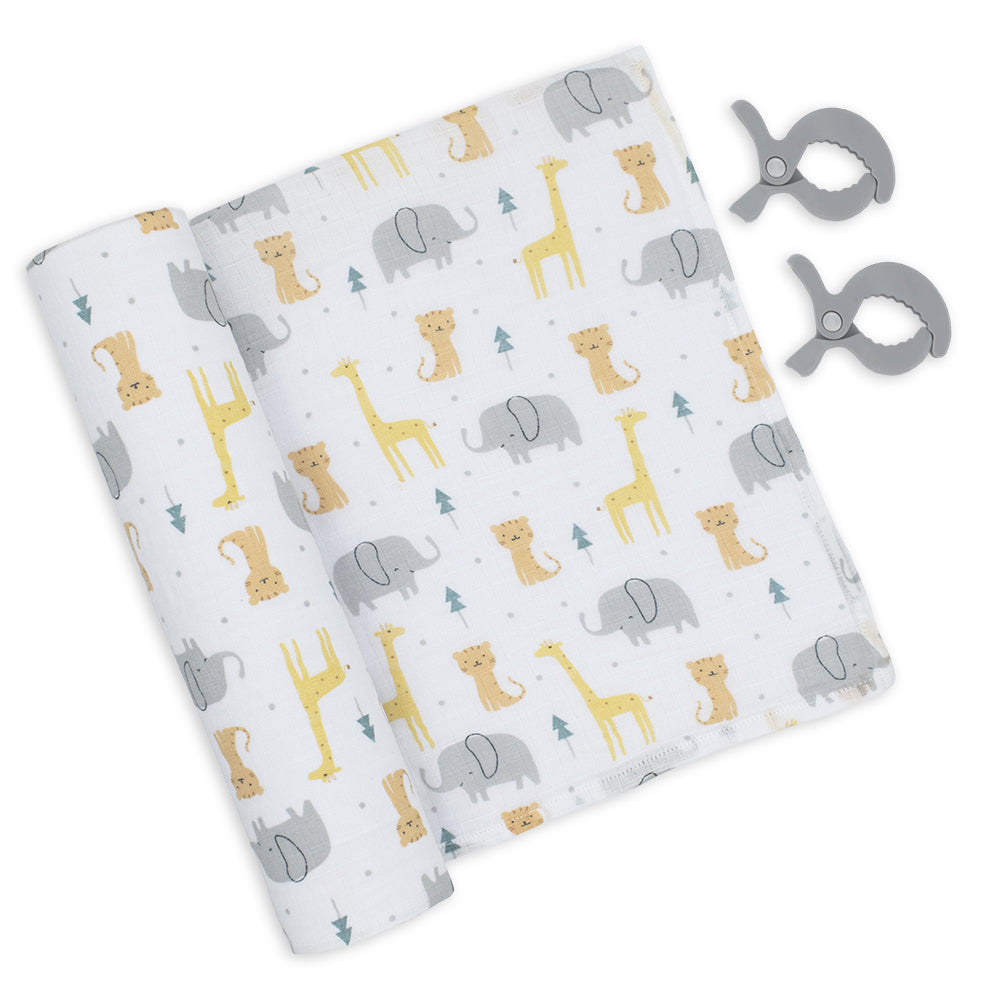 4042037-living-textiles-muslin-swaddle-pram-pegs-animal-parade