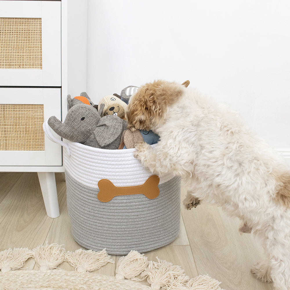 6611257-louie-living-dog-cat-pet-fabric-storage-tub-hamper