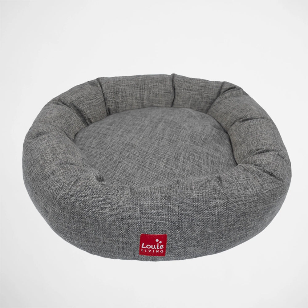 Louie Living Donut Pet/Dog Lounger/Bed Medium - Grey
