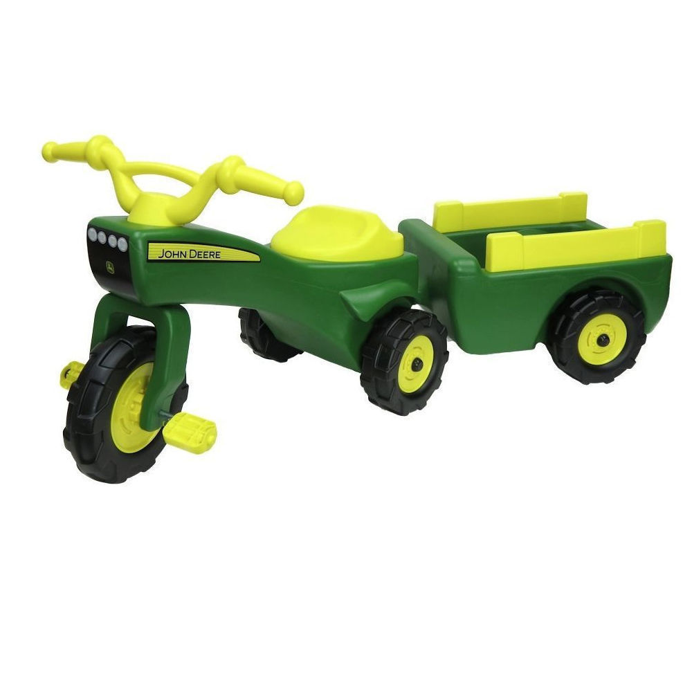 46088-john-deere-ride-on-pedal-trike-tractor-pull-wagon-kids-children-toy-tricycle