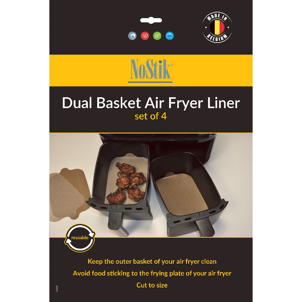 1-fff-144-4pc-nostik-reusable-dual-basket-air-fryer-liner-brown-20x30cm