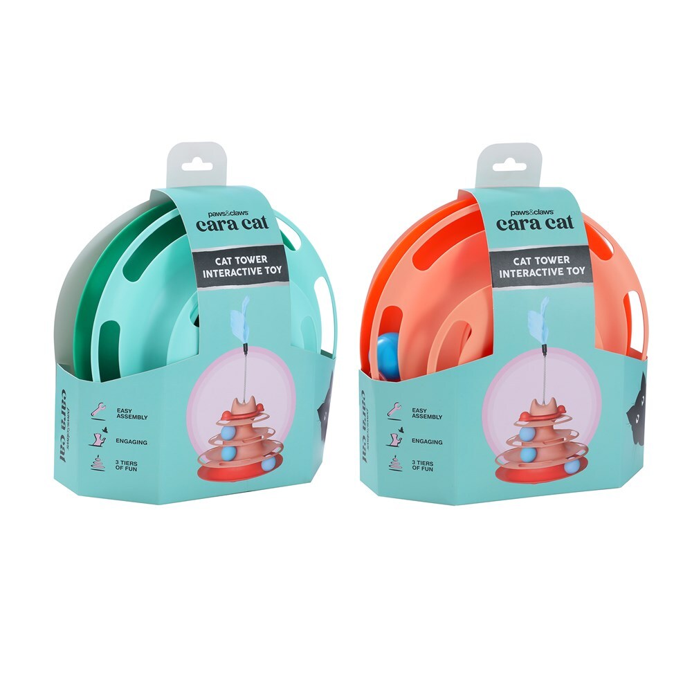 34962-paws-claws-cat-tower-interactive-toy-25x25x43cm-assorted