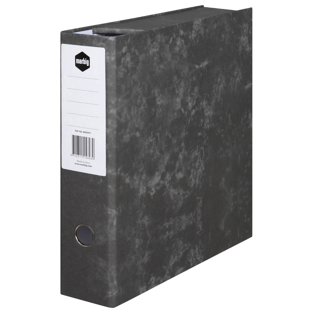 6605011-marbig-mottle-a4-lever-arch-box-file-document-organiser-black