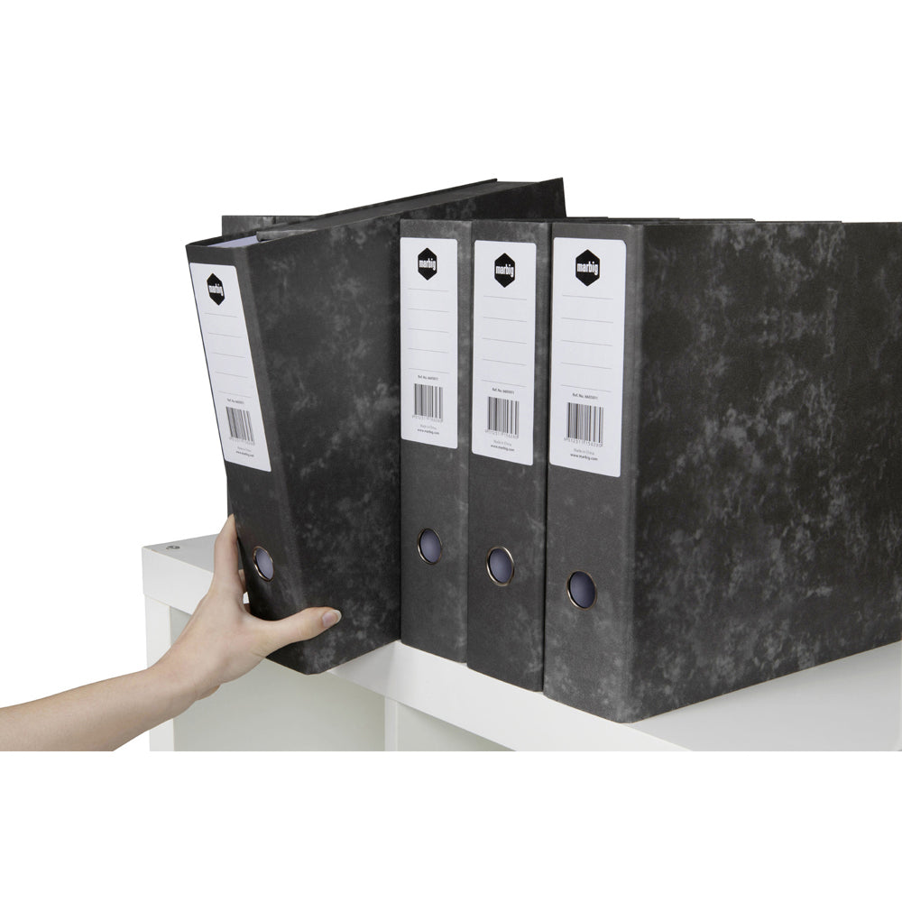 6605011-marbig-mottle-a4-lever-arch-box-file-document-organiser-black