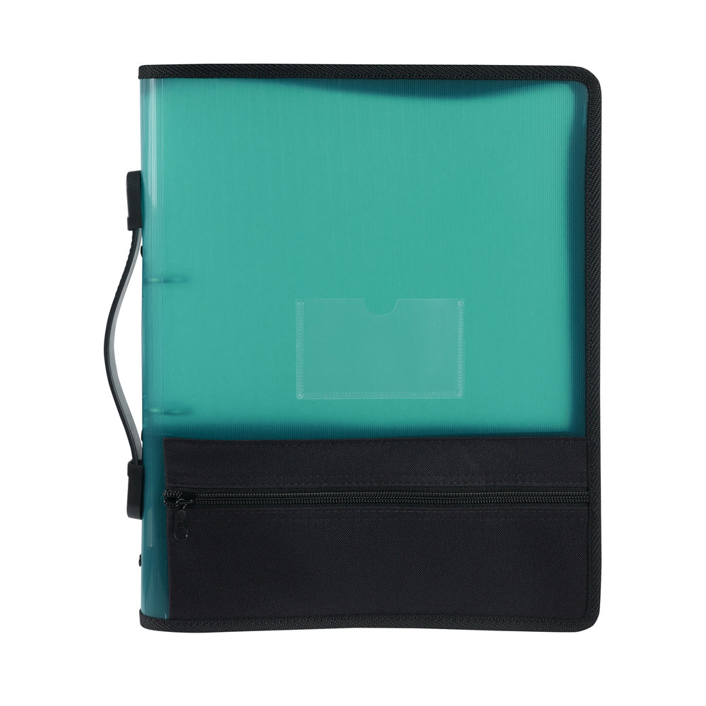 6680004-marbig-2-o-ring-a4-zipper-binder-w-storage-25mm-organiser-green
