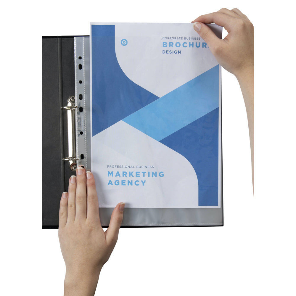 25101-100pc-marbig-medium-weight-a4-ring-binder-sheet-protectors-silver