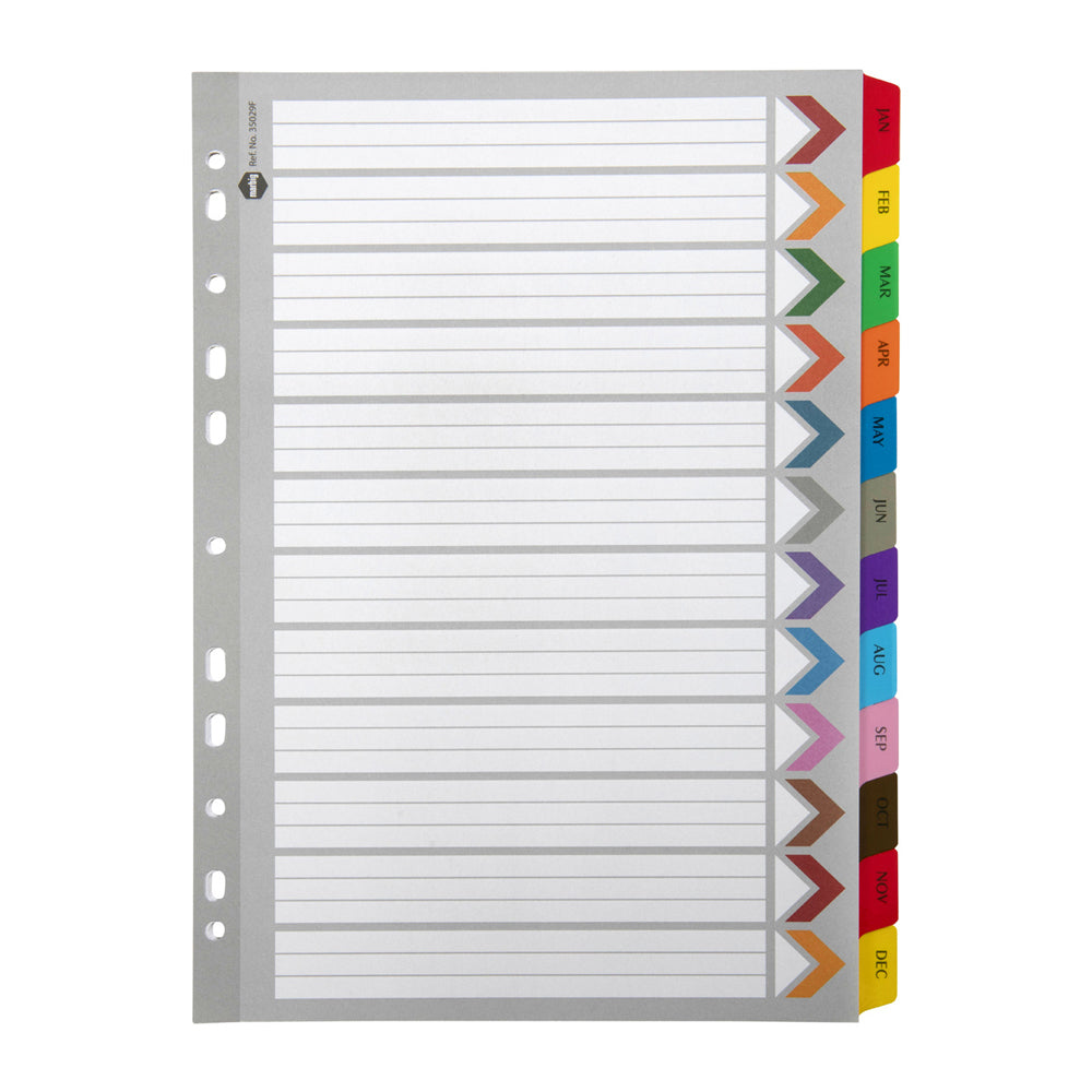 35029f-marbig-jan-dec-tab-coloured-a4-ring-binder-plastic-divider-organiser