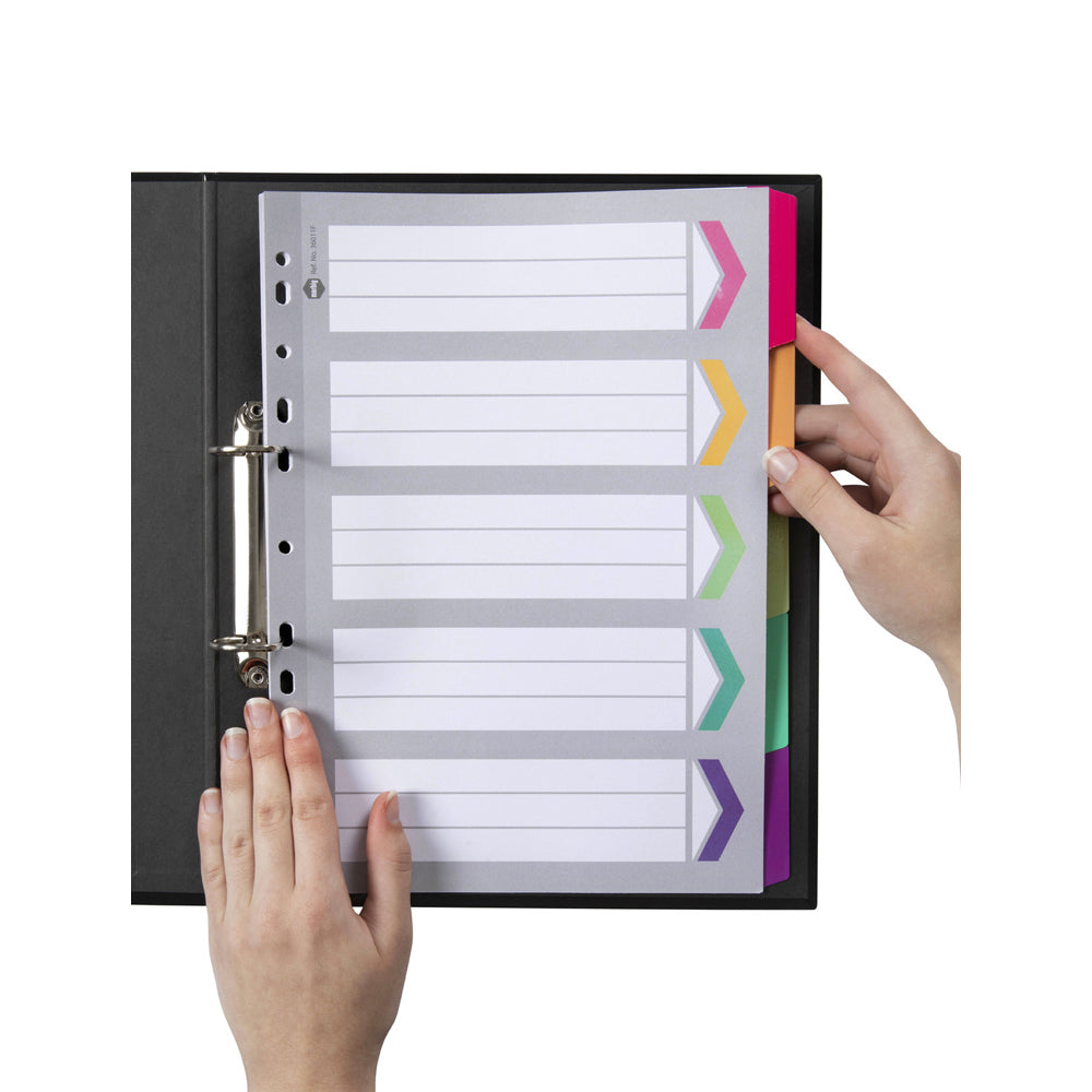 36011f-marbig-5-tab-fluoro-a4-ring-binder-plastic-divider-organiser