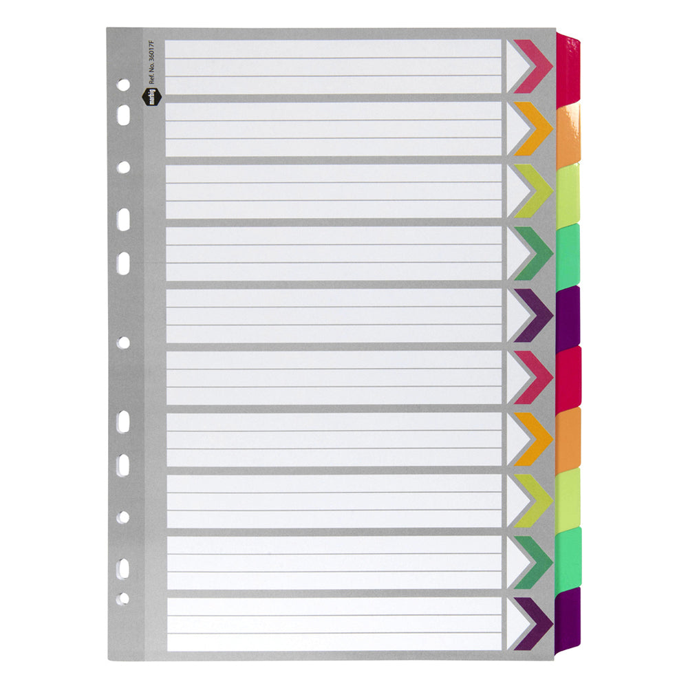 36017f-marbig-10-tab-fluoro-a4-ring-binder-plastic-divider-organiser