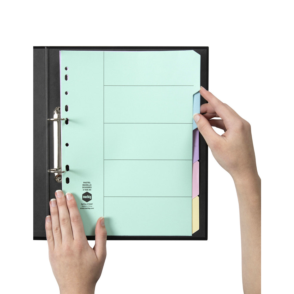 37000f-marbig-pastel-5-tab-manilla-a4-ring-binder-dividers