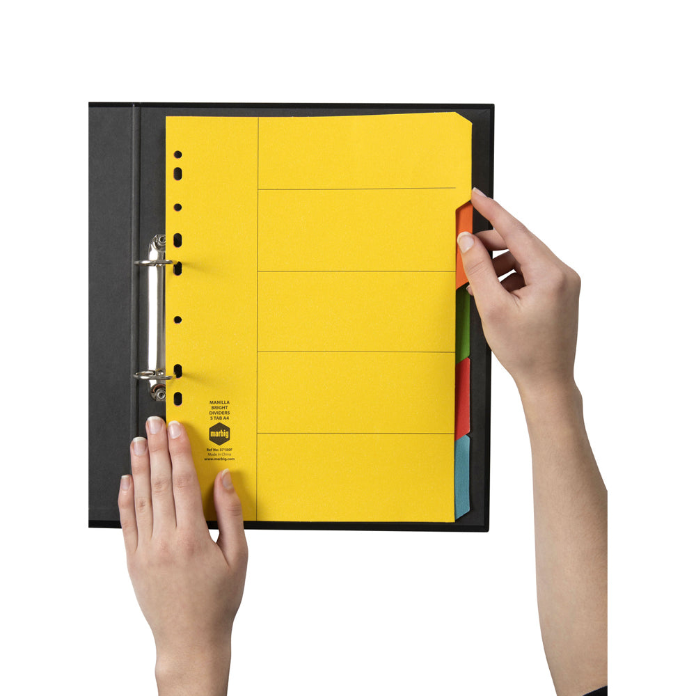 37100f-marbig-brights-5-tab-manilla-a4-ring-binder-indices-dividers
