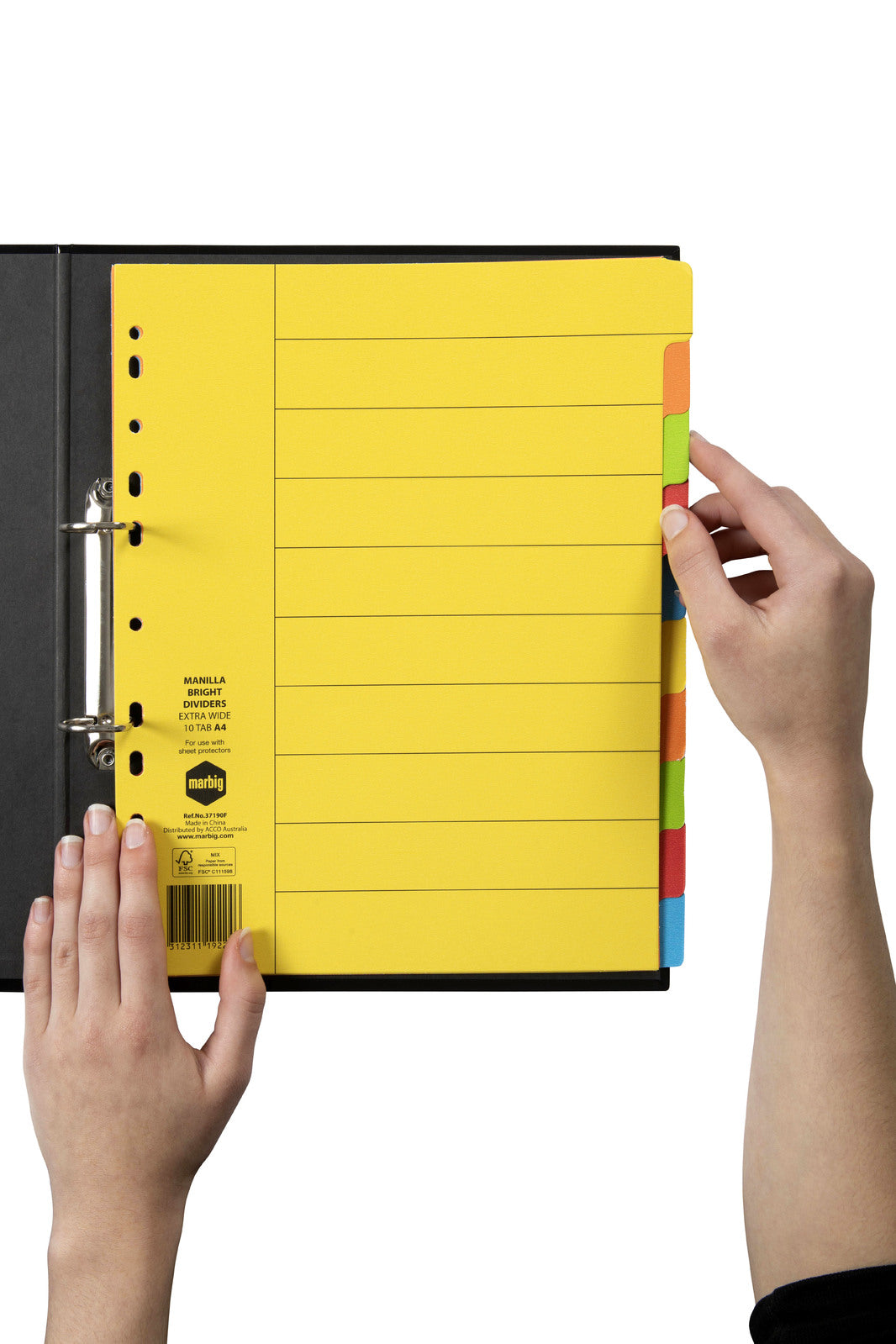 37190f-marbig-brights-extra-wide-10-tab-manilla-a4-ring-binder-divider