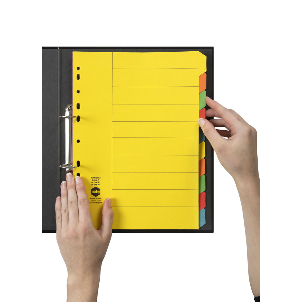 37200f-marbig-brights-10-tab-manilla-a4-ring-binder-dividers