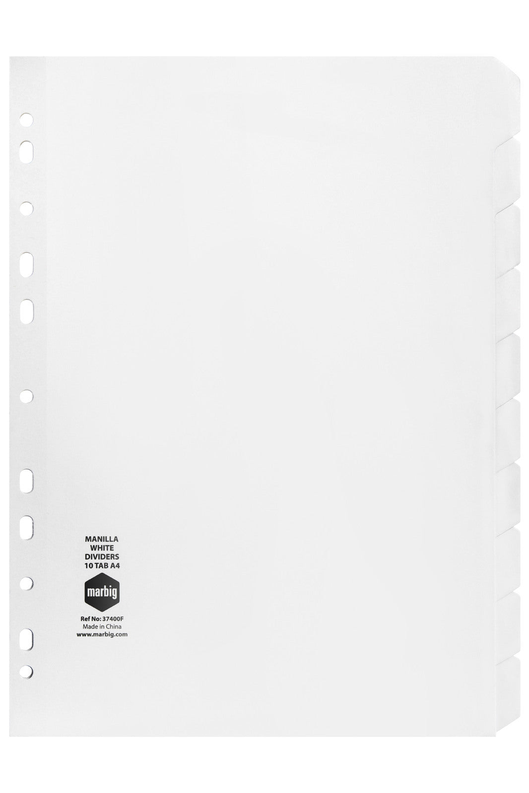 37400f-marbig-white-10-tab-manilla-a4-ring-binder-indices-dividers