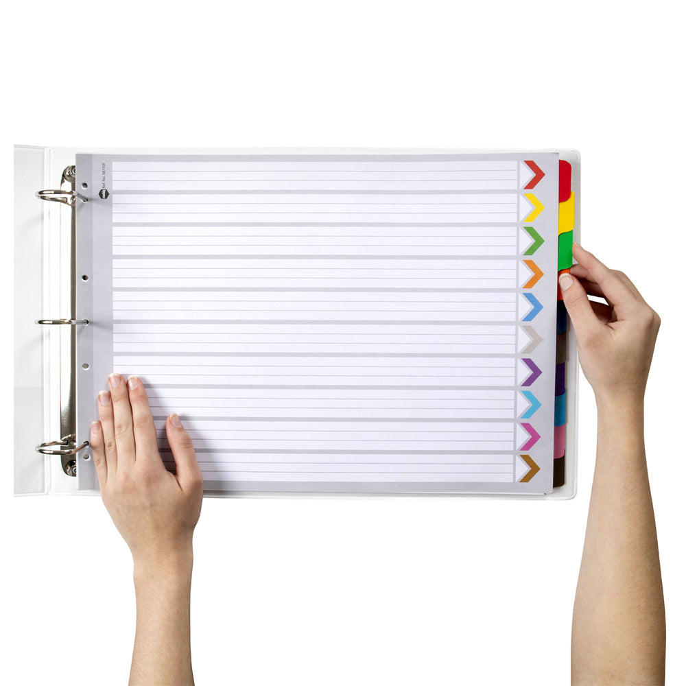 38710f-marbig-10-tab-a3-landscape-ring-binder-plastic-tab-divider