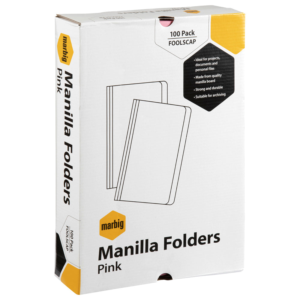 1108109-100pc-marbig-foolscap-file-170gsm-manilla-folder-pink