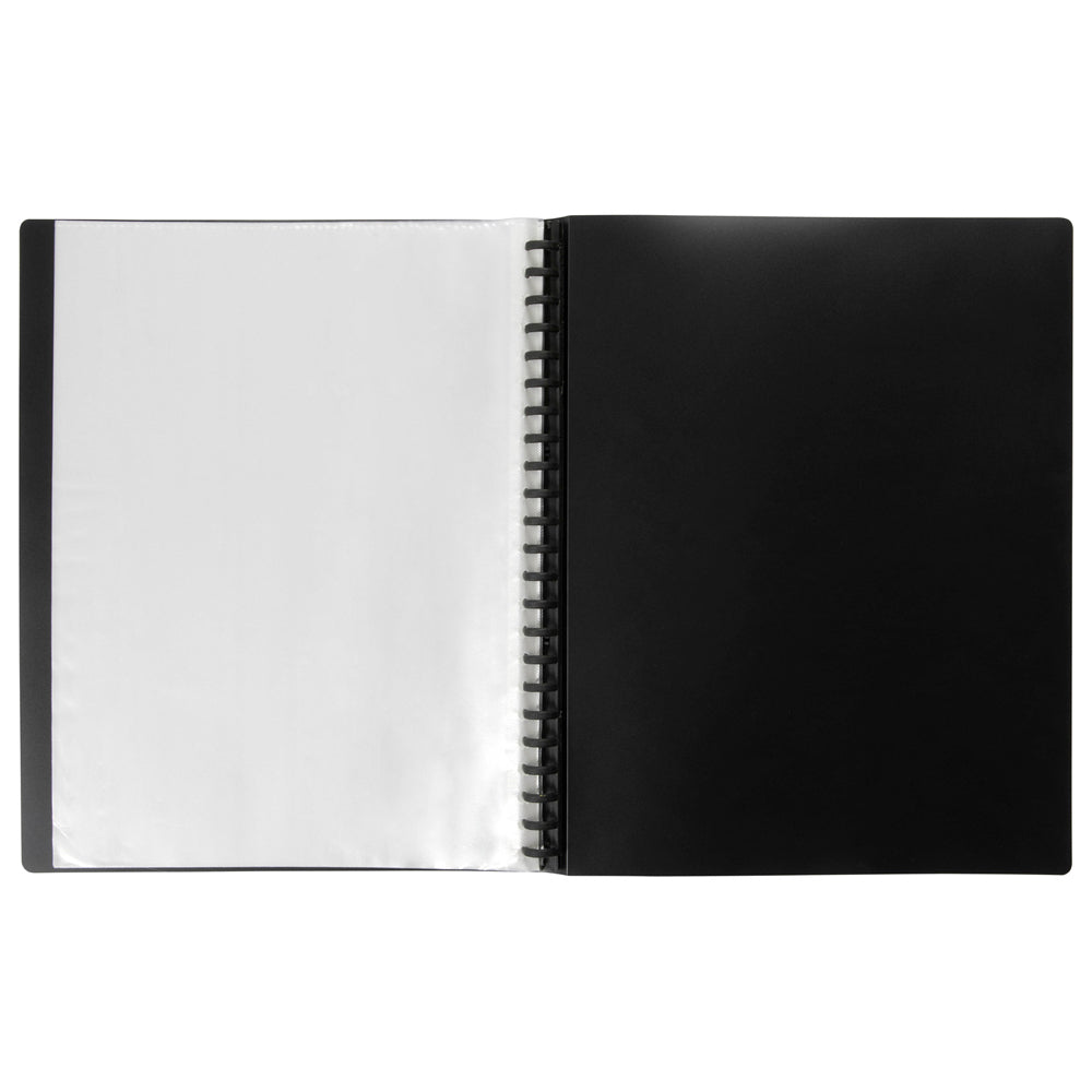 2002702-marbig-pro-20-pocket-refillable-display-book-black