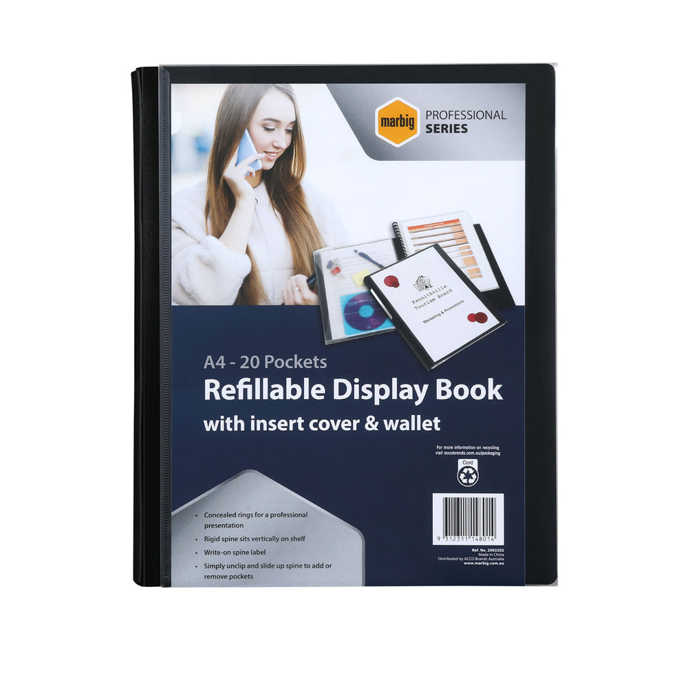 2003202-marbig-pro-a4-refillable-clearview-display-book-w-wallet-black