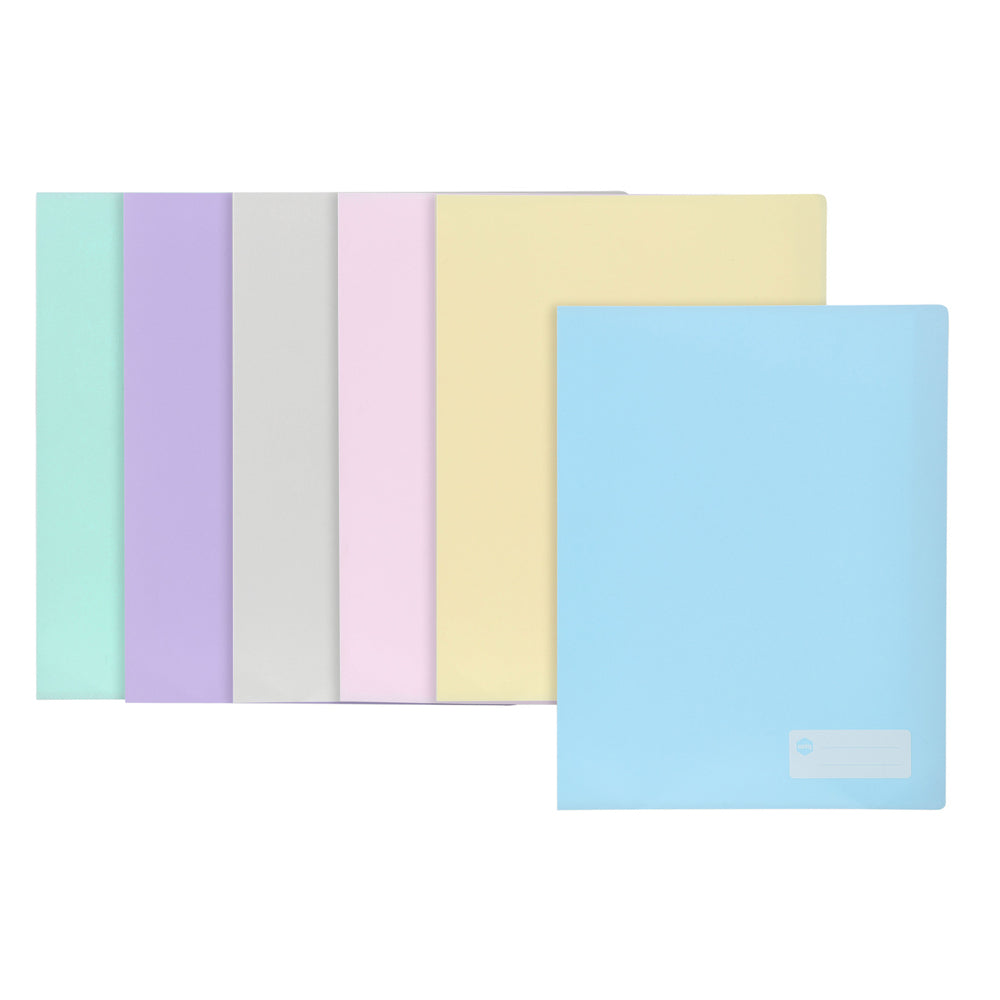 2005599-marbig-20-pocket-a4-non-refillable-display-book-pastel-assorted