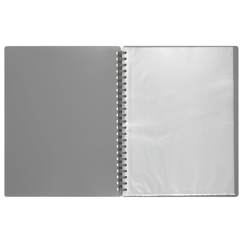 2007011-marbig-20-pocket-a4-refillable-document-display-book-grey