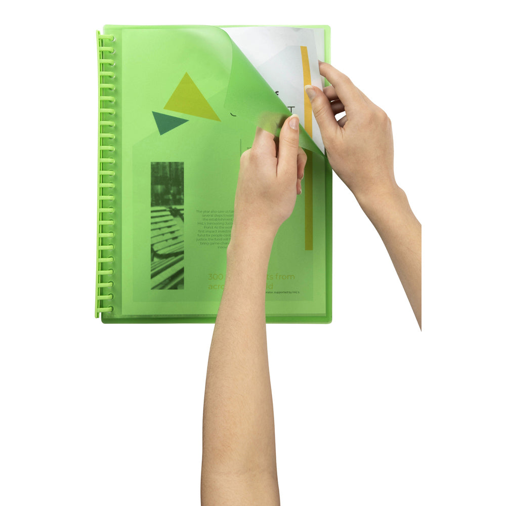 2007304-marbig-20-pocket-a4-refillable-display-book-translucent-lime