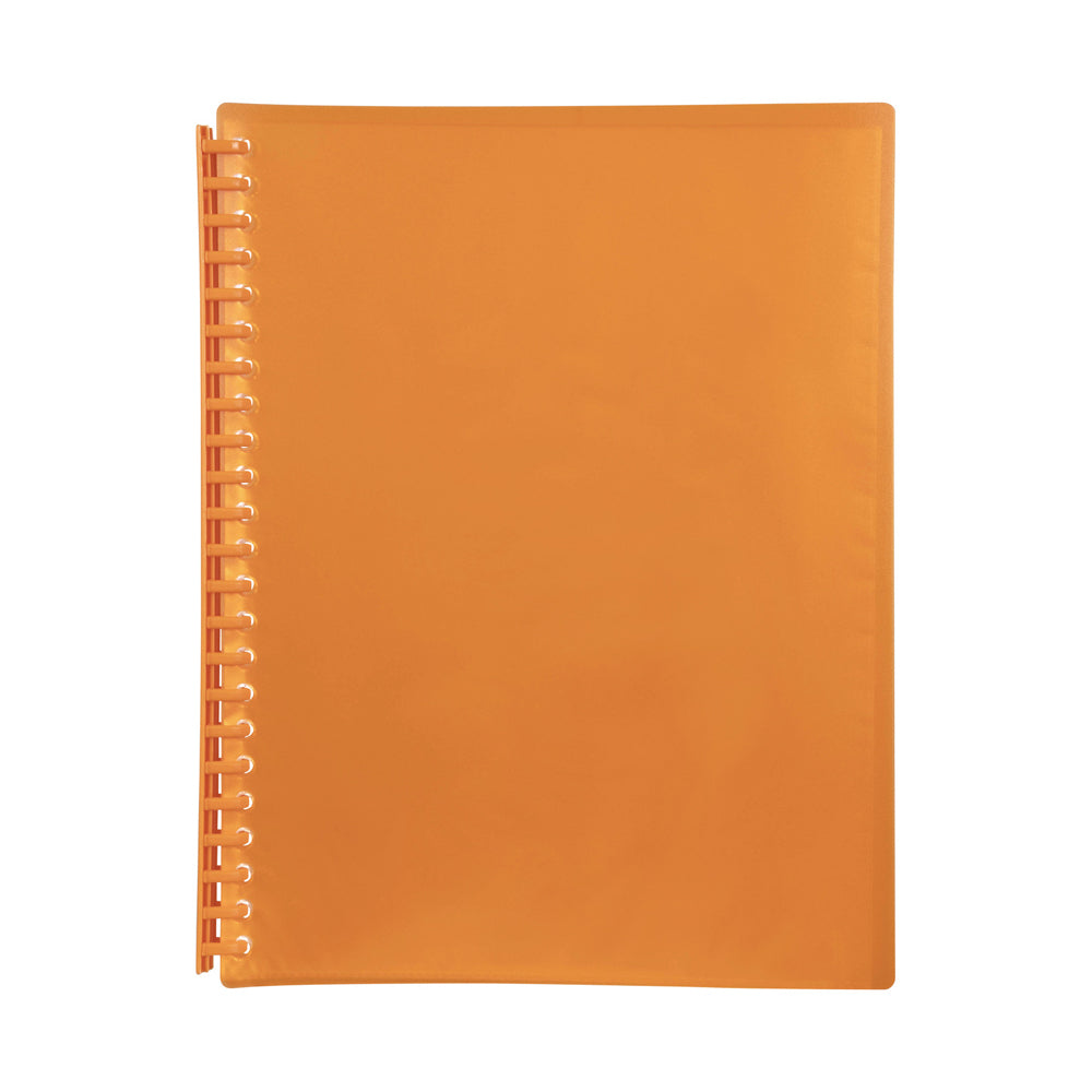 2007306-marbig-20-pocket-a4-refillable-display-book-translucent-orange