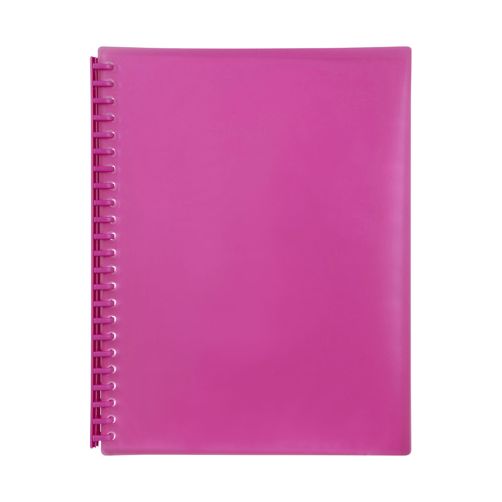 2007309-marbig-20-pocket-a4-refillable-display-book-translucent-pink