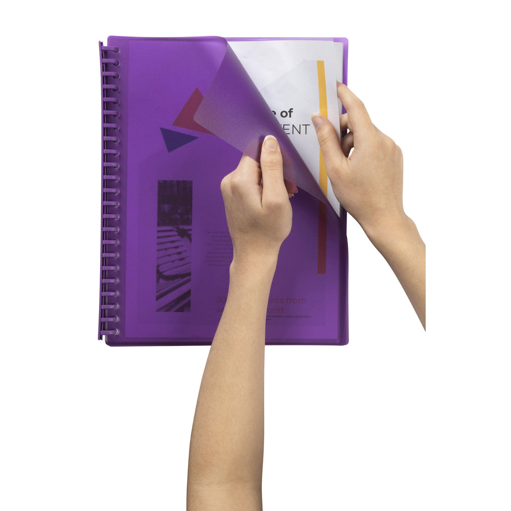 2007319-marbig-20-pocket-a4-refillable-display-book-translucent-purple