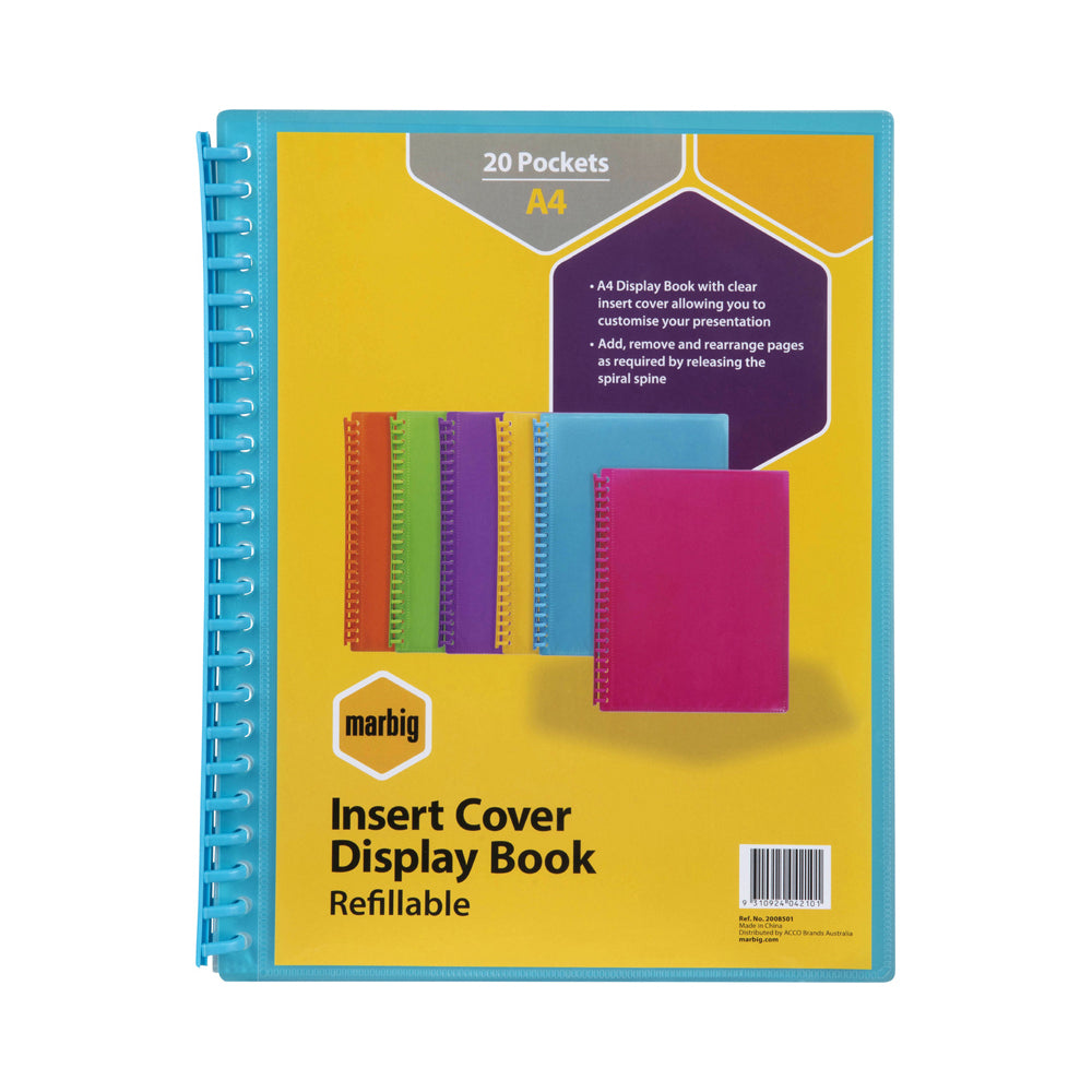2008501-marbig-20-pocket-a4-refillable-clearview-display-book-translucent-marine