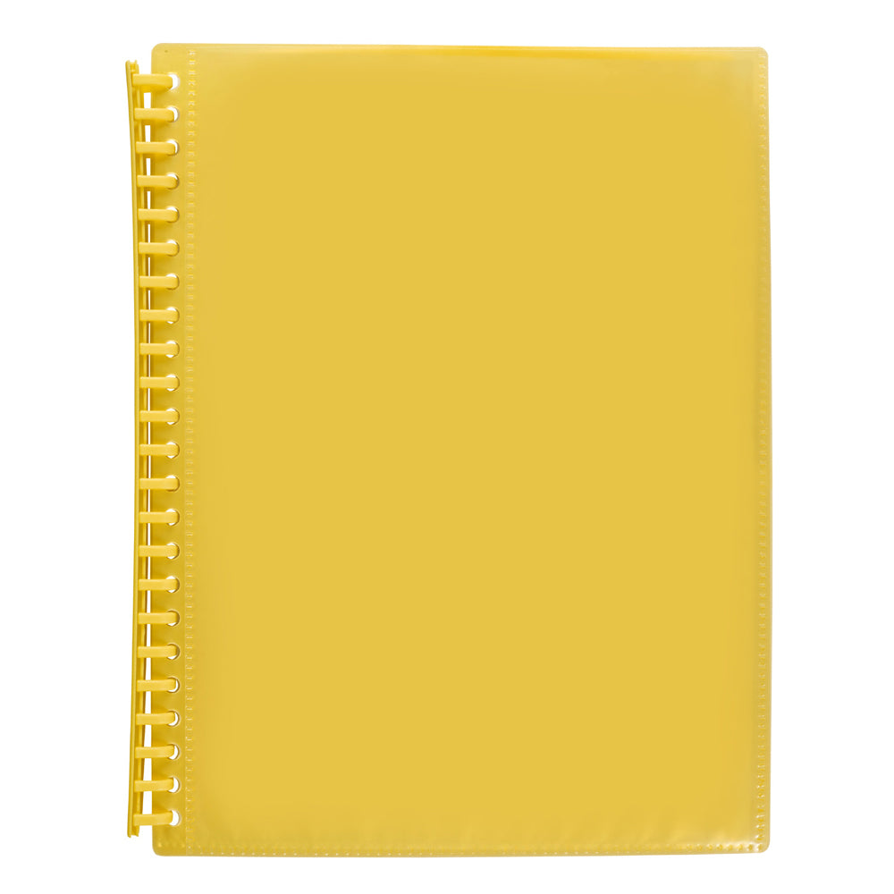 2008505-marbig-20-pocket-a4-refillable-clearview-display-book-translucent-yellow