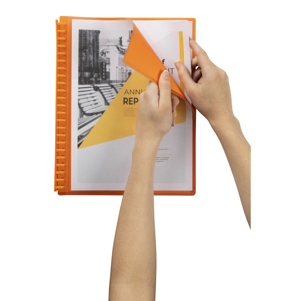 2008506-marbig-20-pocket-a4-refillable-clearview-display-book-translucent-orange