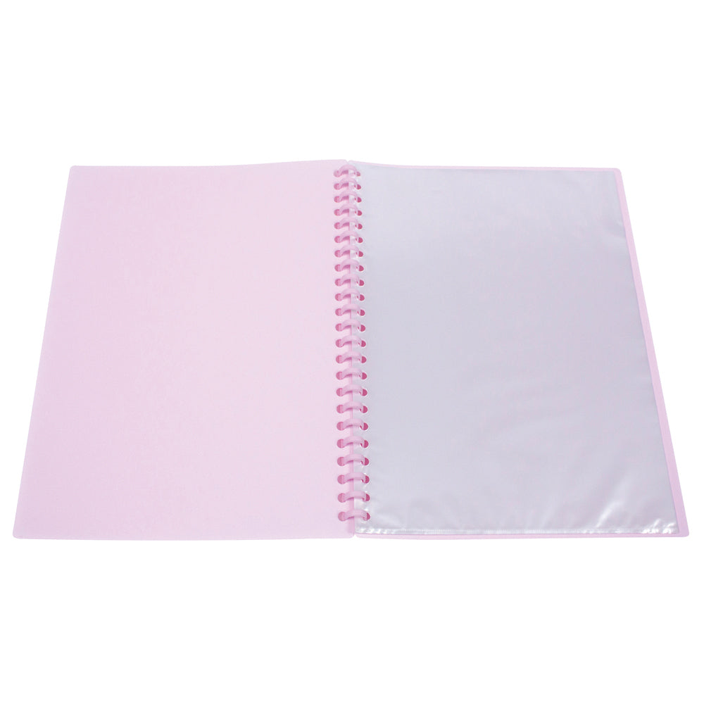 2008609-marbig-20-pocket-a4-refillable-display-book-w-insert-cover-pink