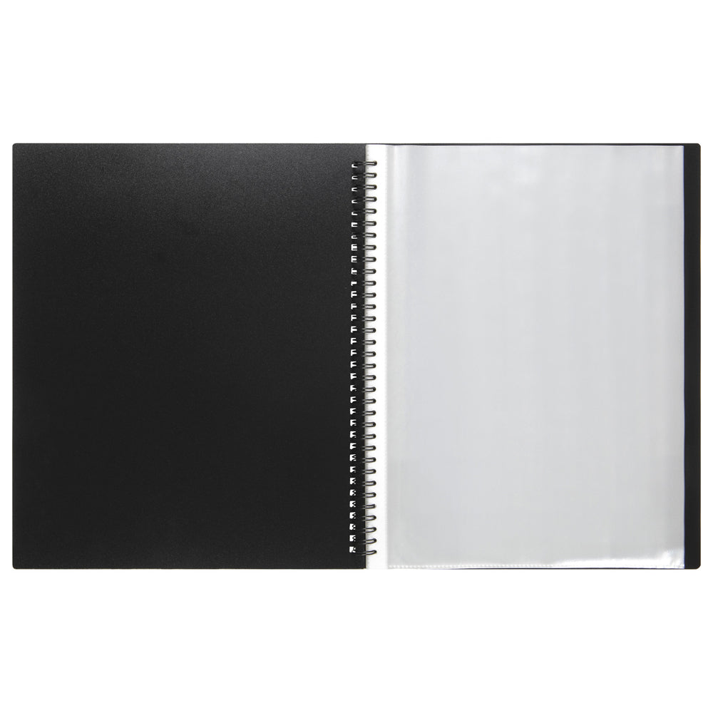 2008702-marbig-30-fixed-pocket-a4-twin-wire-display-book-black