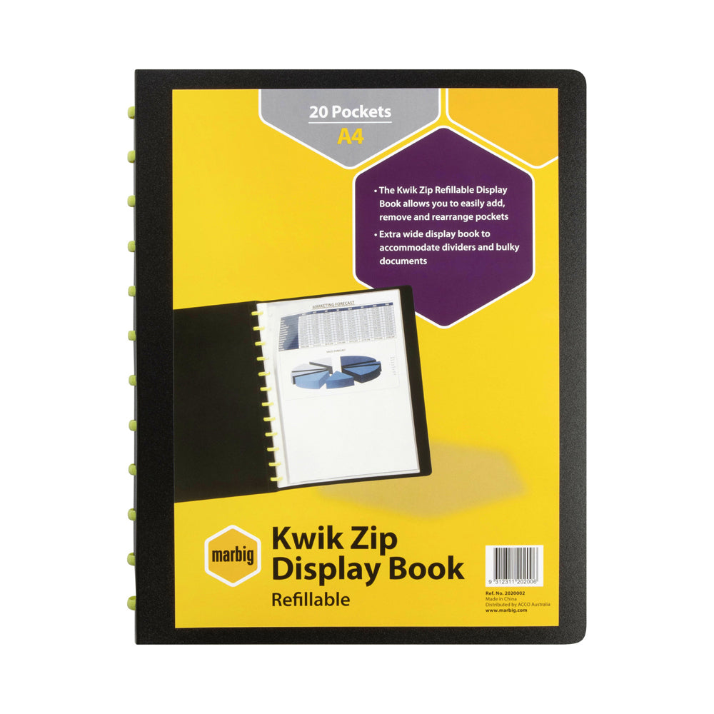 2020002-marbig-kwik-a4-refillable-zip-display-book-w-20-pockets-black