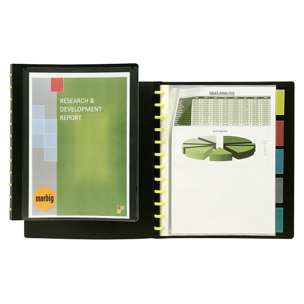 2020102-marbig-10-pocket-kwik-zip-a4-display-book-w-5-dividers-black