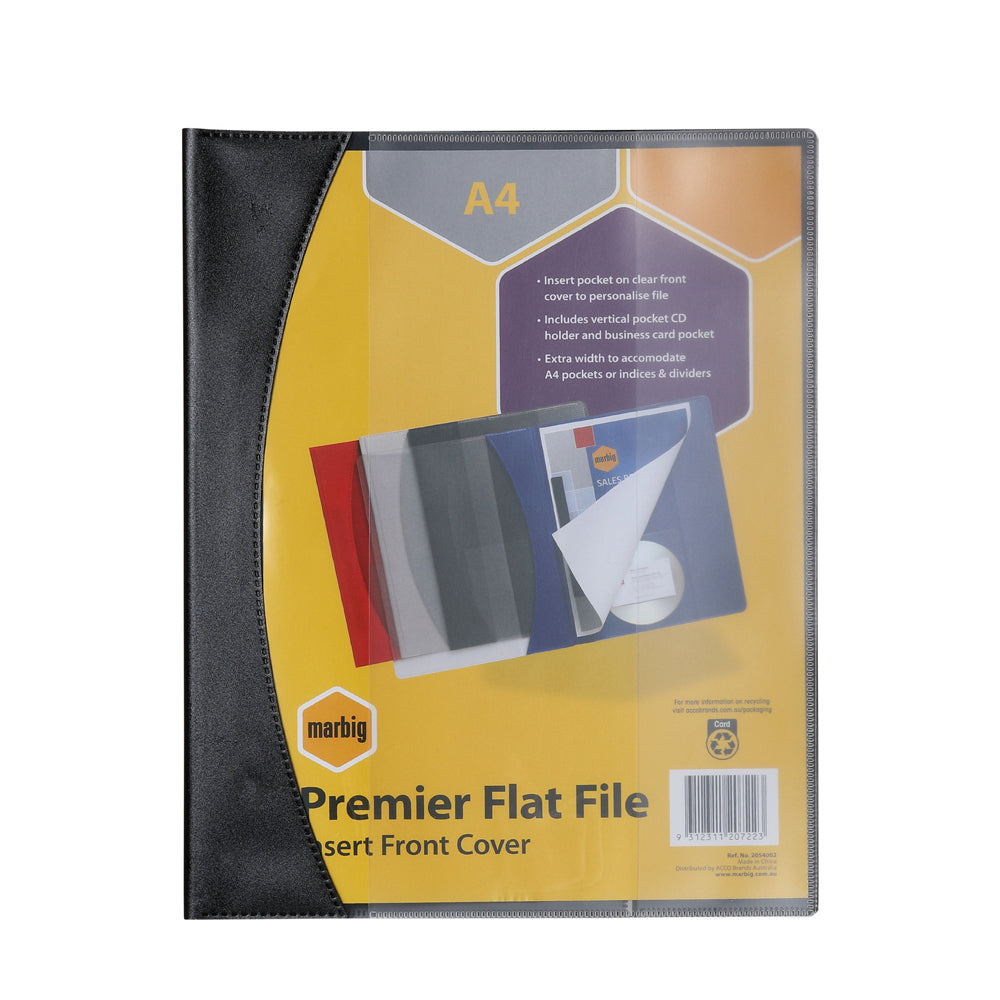 2054002-marbig-premier-a4-flat-file-folder-w-insert-cover-black