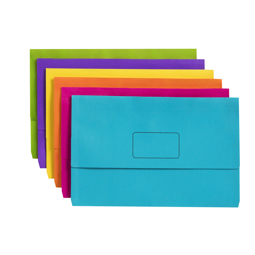 4003699-40pc-marbig-slimpick-brights-foolscap-document-wallet-assorted
