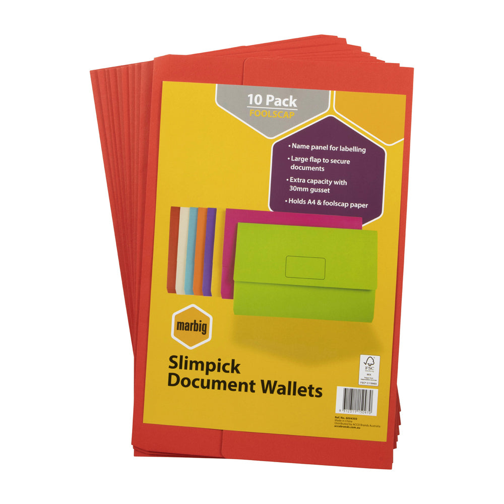 4004303-10pc-marbig-brights-slimpick-foolscap-document-wallet-red