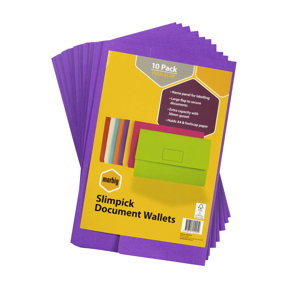 4004319-10pc-marbig-brights-slimpick-foolscap-document-wallet-purple