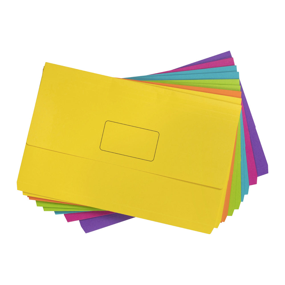 4004399-10pc-marbig-brights-slimpick-foolscap-document-wallet-assorted