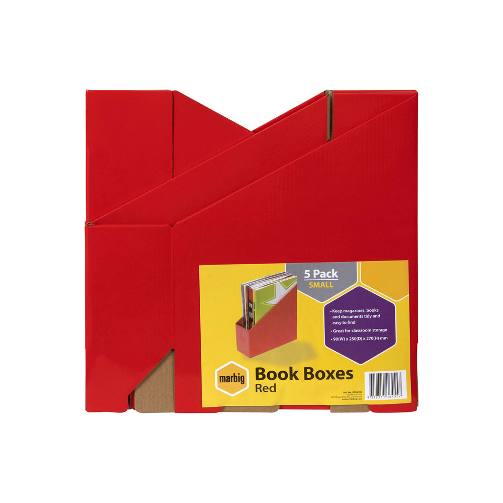 8005703-5pc-marbig-27x9cm-magazine-book-storage-holder-box-small-red