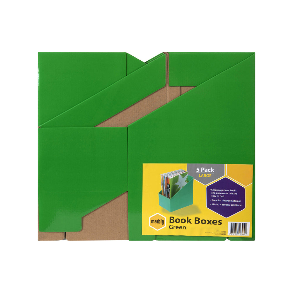 8005804-5pc-marbig-27x17cm-magazine-book-storage-holder-box-large-green