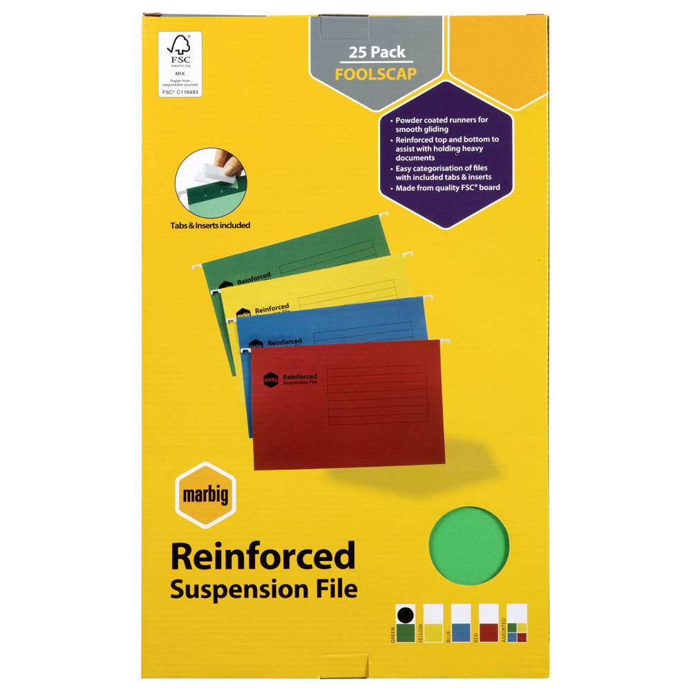 8100254-25pc-marbig-foolscap-suspension-file-w-tab-insert-green