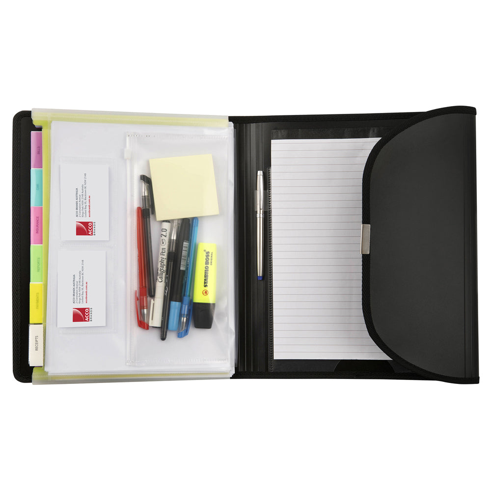 90069-marbig-pro-pp-a4-compendium-6-pocket-organiser-black